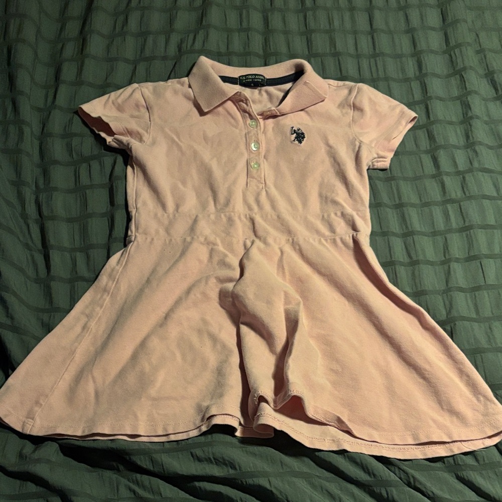 U.S. Polo Assn. Light Pink Kids Polo Dress